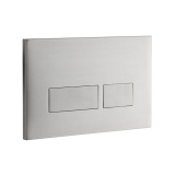 Product Cut out image of the Zero 3 Brushed Stainless Steel Square Dual Flush Plate SAN1022